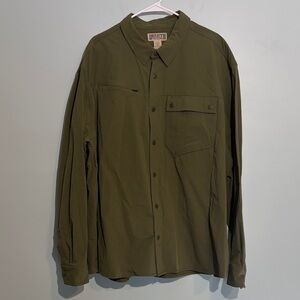 Duluth Trading Co Shacket Shirt Jacket Nylon Stretch Men’s 3XL Green Snap Button